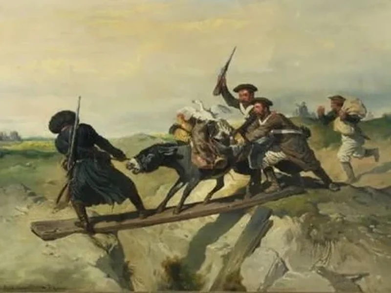 1861-David Kohn - Tre soldati russi in fuga con il bottino
